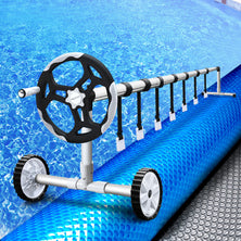 Aquabuddy Pool Cover 500 Micron 7x4m Silver Swimming Pool Solar Blanket 5.5m Roller