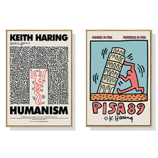 Wall Art 60cmx60cm By Keith Haring 2 Sets Gold Frame Canvas