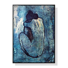 Wall Art 50cmx70cm Blue Nude by Pablo Picasso Black Frame Canvas