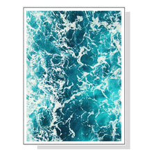 Wall Art 40cmx60cm Blue Ocean White Frame Canvas