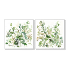 Wall Art 90cmx90cm  Sage Garden By Carol Robinson 2 Sets White Frame Canvas