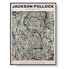 Wall Art 70cmx100cm Jackson Pollock Exhibition III Black Frame Canvas