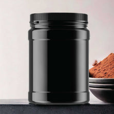 48x 1.5L Wide Mouth Plastic Jars and Lids Black - Empty Protein and Powder Tubs