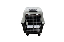 YES4PETS XL Plastic Kennels Pet Carrier Dog Cat Cage Crate With Handle and Removable Wheel Black
