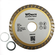 4x 105mm Diamond Cutting Disc Dry Wet Turbo 2.0*7.0mm 22.3 Saw Blade Wheel 4.0