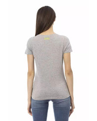 Trussardi Action Women's Gray Cotton Tops & T-Shirt - L