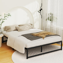 Artiss Bed Frame Metal Platform Double Size Bed Base Mattress Black TINO