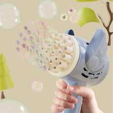 Bubblerainbow 23-Hole Angel Bubble Hammer Gatling Bubble Machine Children's Electric Toy Blue