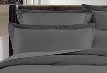 Luxton Super King Size 500TC Cotton Sateen Quilt Cover Set (Charcoal Color)