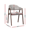 Artiss Dining Chairs Grey Linen Fabric Set Of 2 Nadi