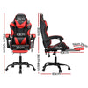 Artiss 2 Point Massage Gaming Office Chair Footrest Red