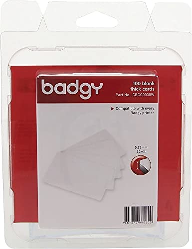 BADGY 100 X THICK Plastic Polyvinyl Chloride PVC cards 076MM-30MIL Printable, Media thickness: 118
