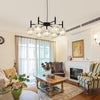 Farmhouse Vintage Chandelier, 7 Lights, Black