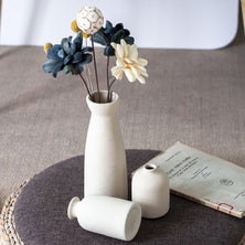 Ceramic Set of 3 Modern White Vases for Home D�cor