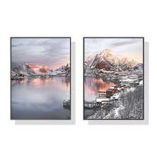 Wall Art 70cmx100cm Nordic Norway 2 Sets Black Frame Canvas