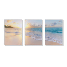 Wall Art 70cmx100cm Ocean and beach 3 Sets White Frame Canvas
