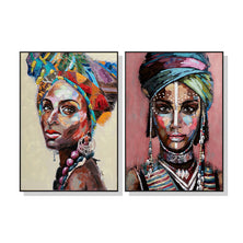 Wall Art 100cmx150cm African women 2 Sets Black Frame Canvas
