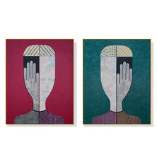 Wall Art 50cmx70cm Abstract Man And Woman 2 Sets Gold Frame Canvas