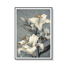 Wall Art 60cmx90cm Floral Lily II Black Frame Canvas