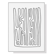 Wall Art 40cmx60cm Black And White Lines White Frame Canvas
