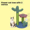 Floofi Flower Cat Tree with 2 Cactus 50cm FI-CT-112-RN