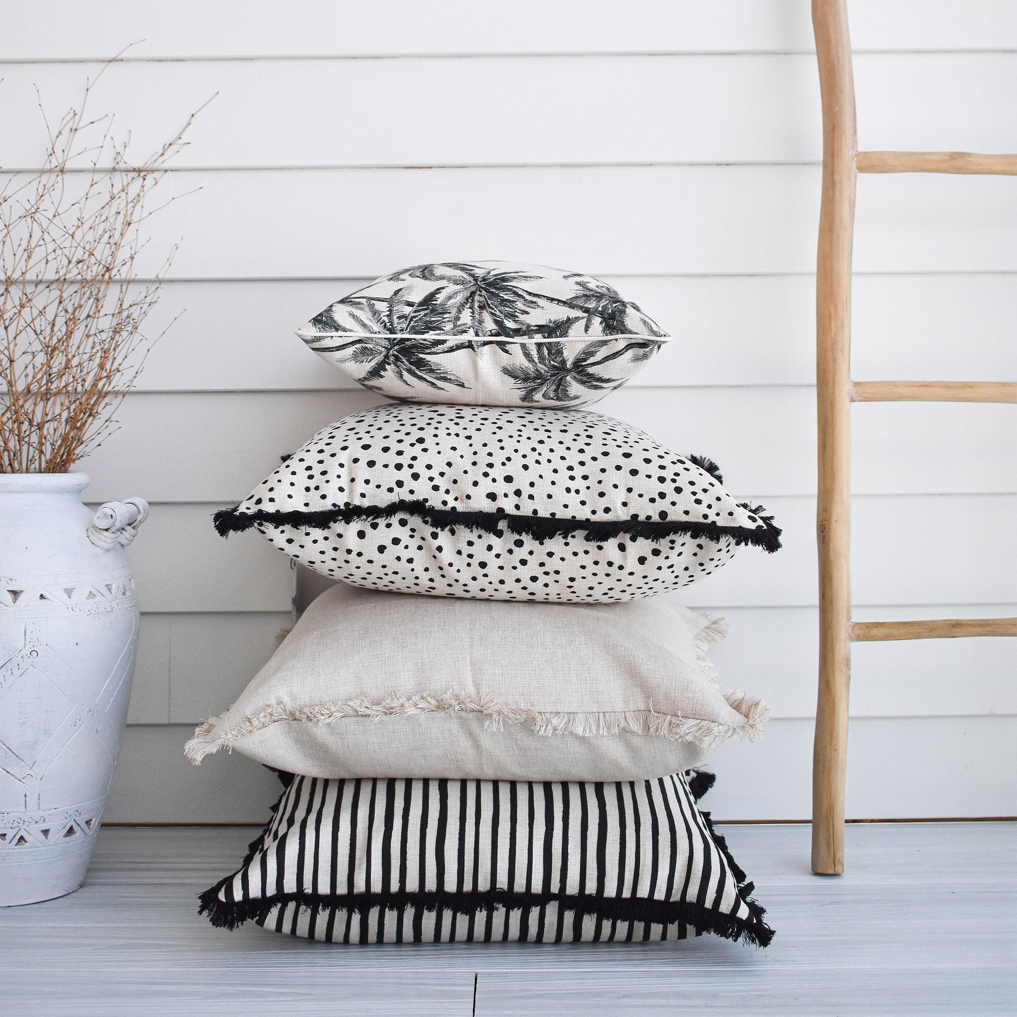 Cushion Cover-With Natural Piping-Castaway-35cm x 50cm