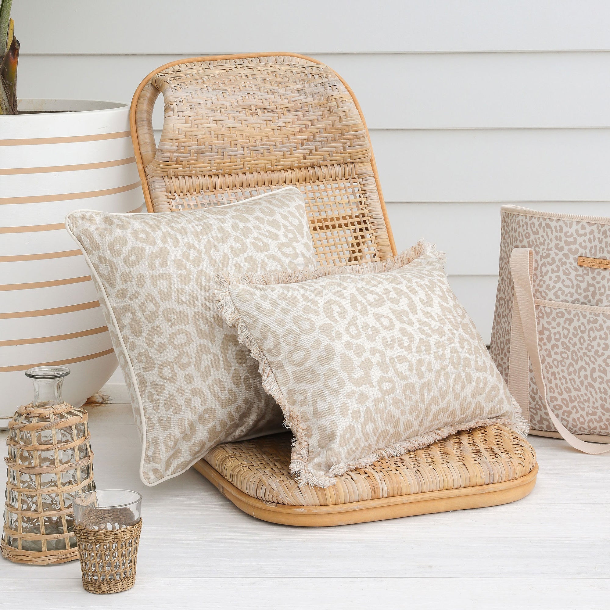 Cushion Cover-Coastal Fringe- Safari- 35cm x 50cm