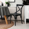 Rustica 6pc Set Dining Chair X-Back Solid Timber Wood Seat Black