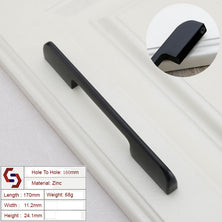 Zinc Kitchen Cabinet Handles Drawer Bar Handle Pull BLACK hole to hole size 160mm