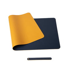 Dark Blue 90cm*45cm Dual Side Office Desk Pad Waterproof PU Leather Computer Mouse Pad