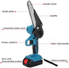 Mini Chainsaw Cordless, 6 Inch Handheld Electric Power Chainsaw with 2 Batteries
