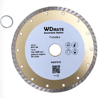 180mm Diamond Turbo Dry Wet Circular Saw Disc Cutting Blade 7*2.4mm 7