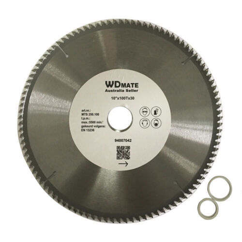 2x 250mm 100T 30mm Cutting Disc PlasticAluminium  Circular Saw Blade TCT 10