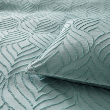 Tufted ultra soft microfiber quilt cover set-king sage green