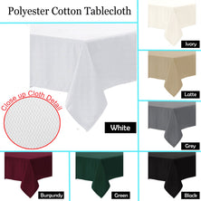 Polyester Cotton Tablecloth Ivory 180 cm Round