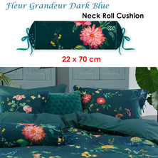 PIP Studio Fleur Grandeur Dark Blue Neck Roll Cushion