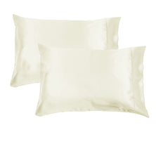 Accessorize 300TC Deluxe Essentials Satin Standard Pillowcases Stone (Ivory)