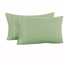 Accessorize 325TC Pair of Cuffed Standard Pillowcases Green