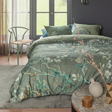 Bedding House Blossoming Green Cotton Sateen Quilt Cover Set King