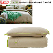 Jane Barrington Cotton Quilt Cover Set Taupe/Green Single