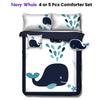 Ramesses Navy Whale Kids Advventure 5 Pcs Comforter Set Double