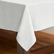 Rans Pure Cotton Hemstitch Tablecloth 180 cm Round - White