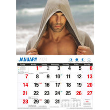 Hunks - 2024 Rectangle Wall Calendar 16 Months Planner Handsome Men Photos Gift