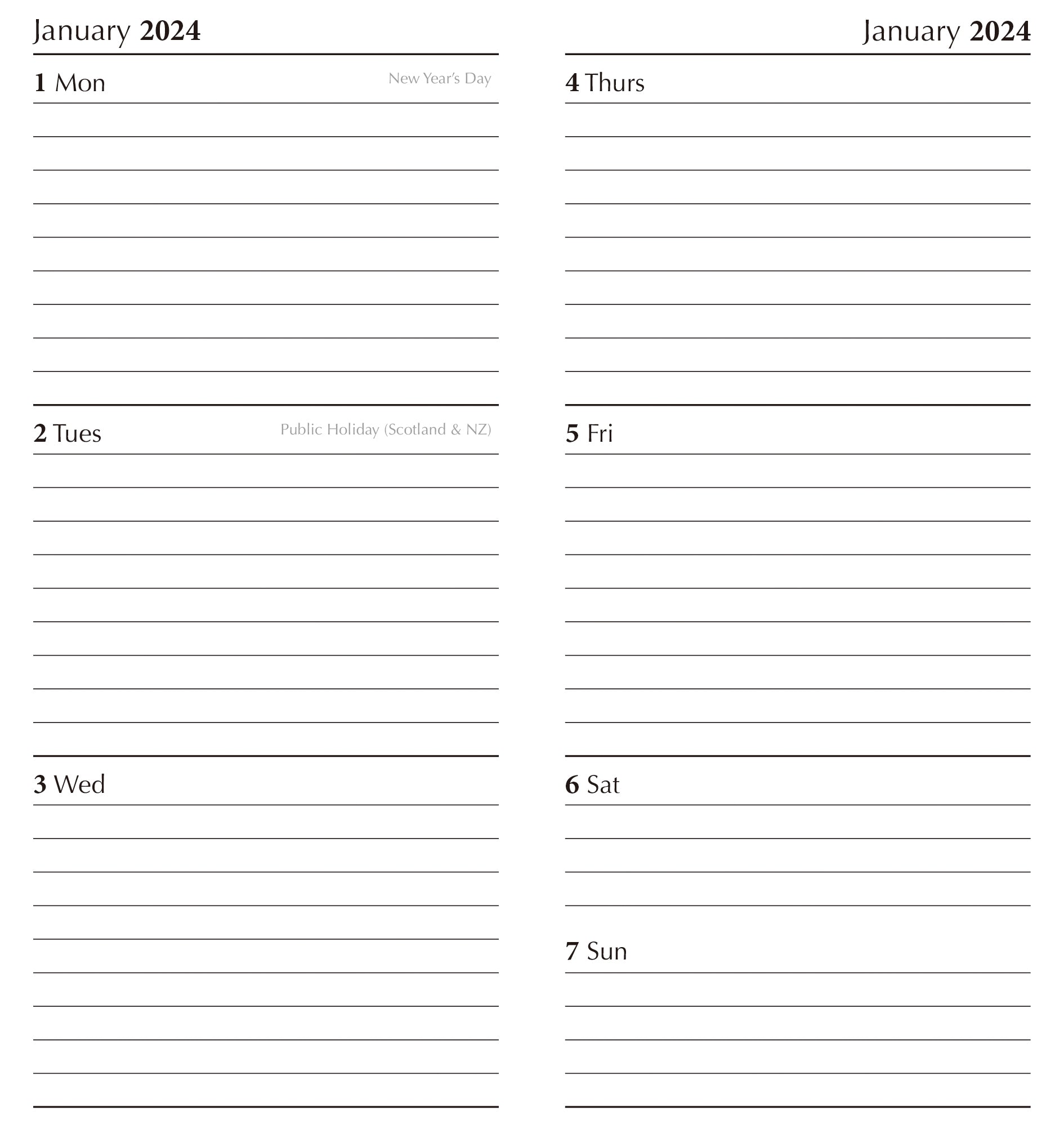 Beautiful Gardens - 2024 Flexi Pocket Diary Premium Planner Christmas New Year