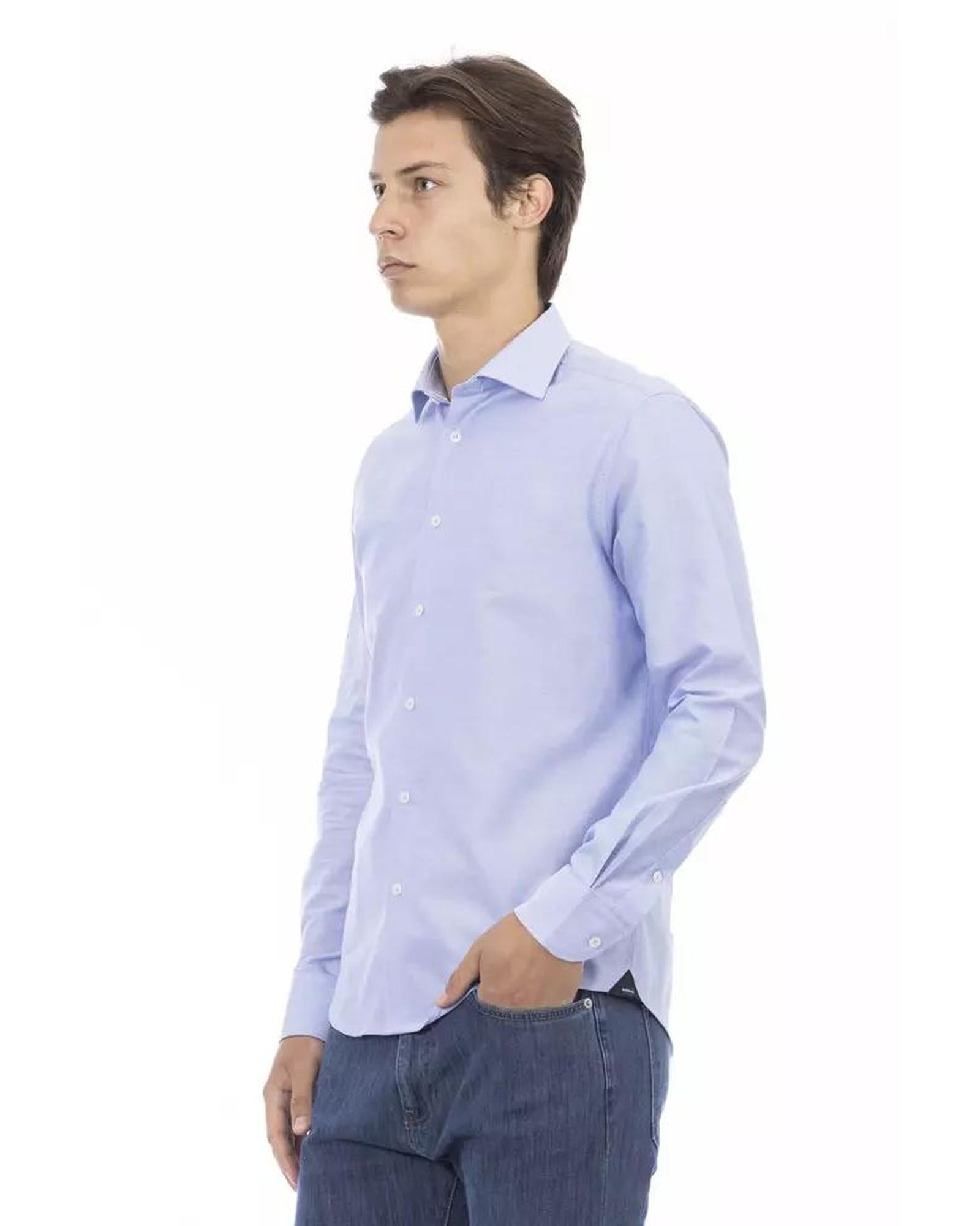 Baldinini Trend Men's Light Blue Cotton Shirt - 2XL