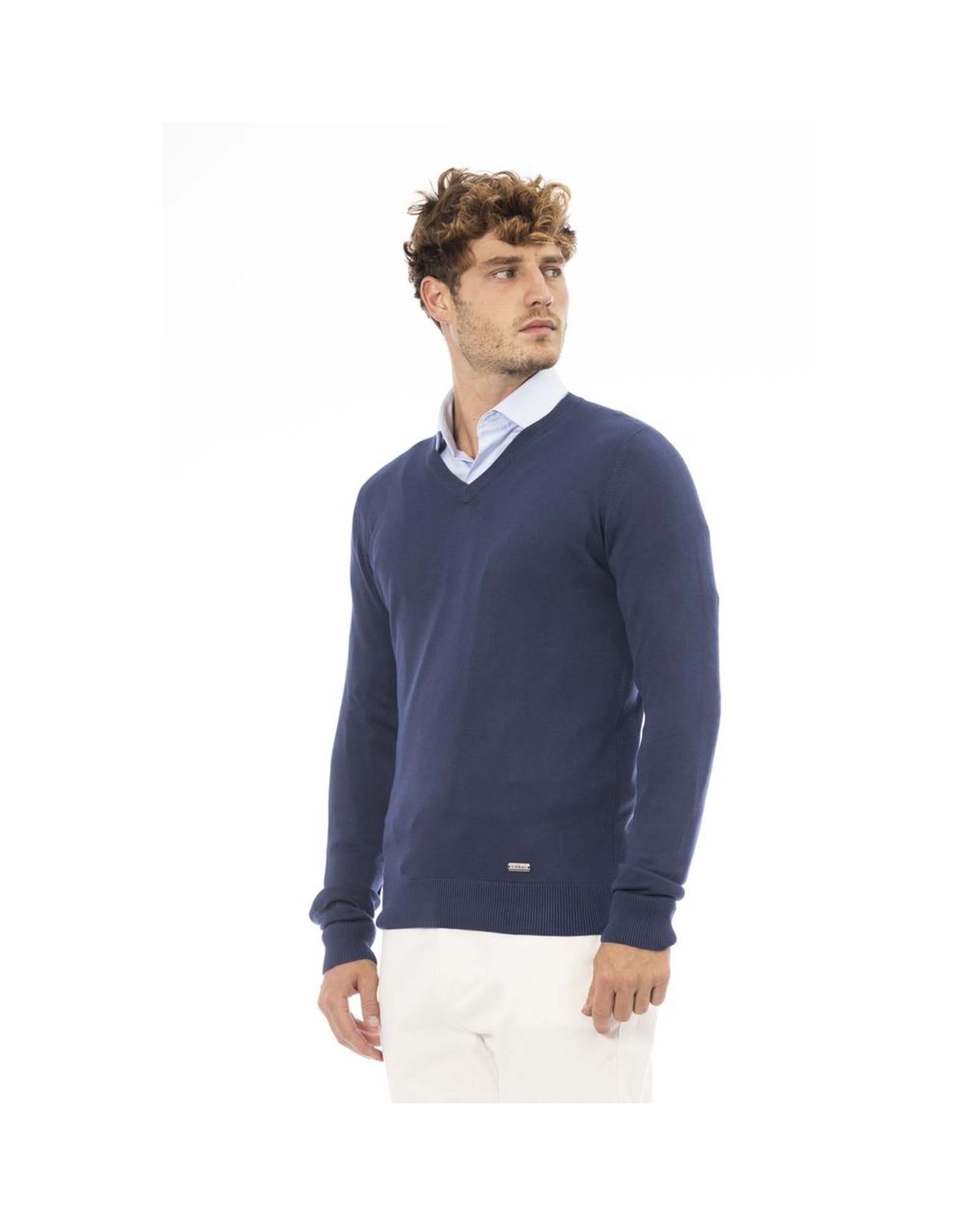 Baldinini Trend Men's Blue Modal Sweater - 50 IT