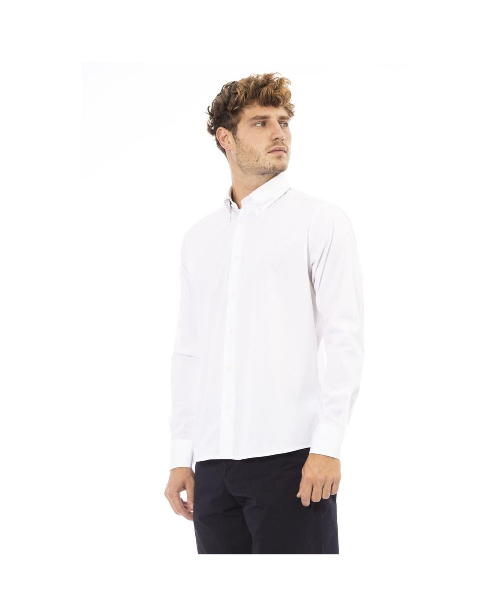 Baldinini Trend Men's White Cotton Shirt - L