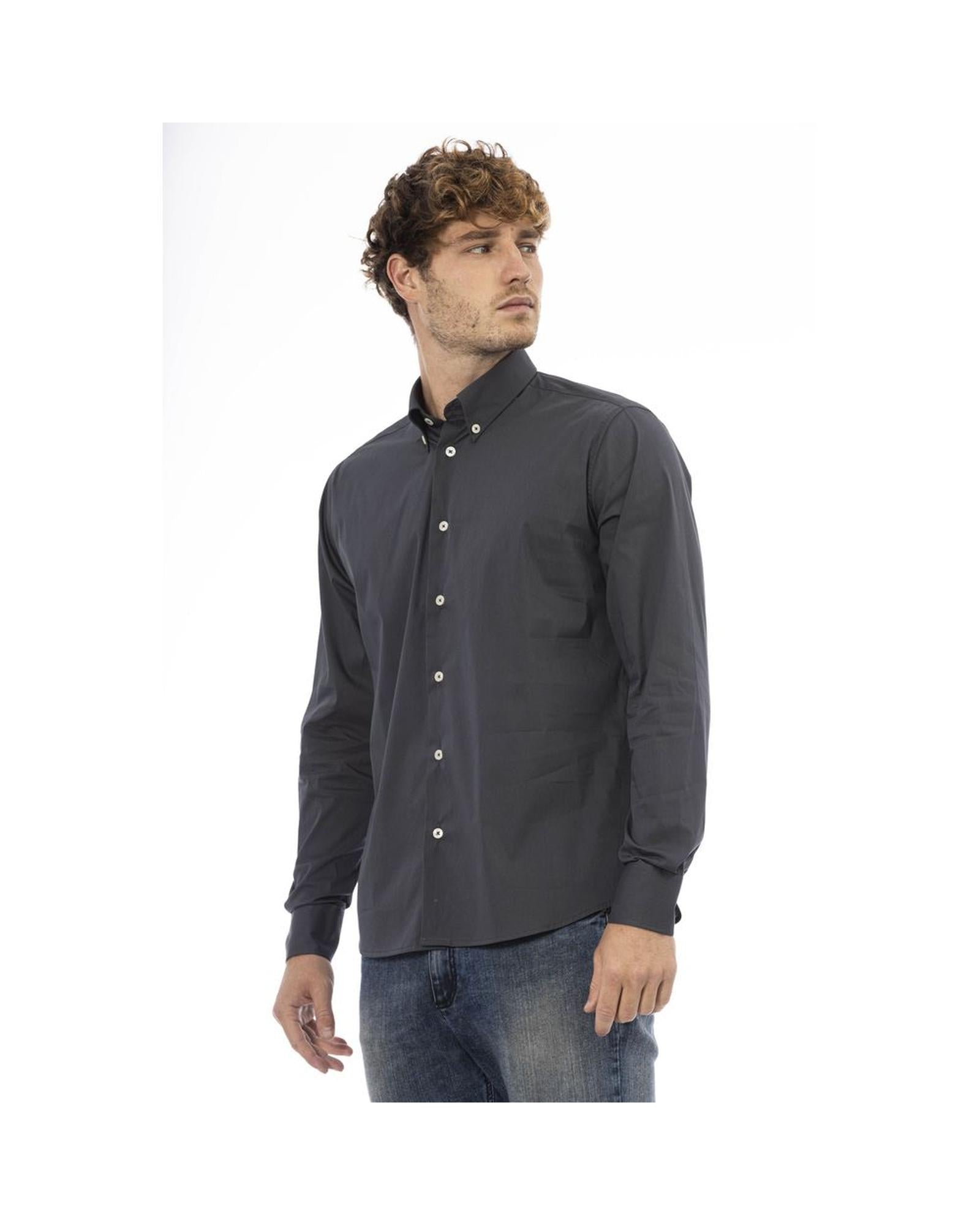 Baldinini Trend Men's Gray Cotton Shirt - 2XL