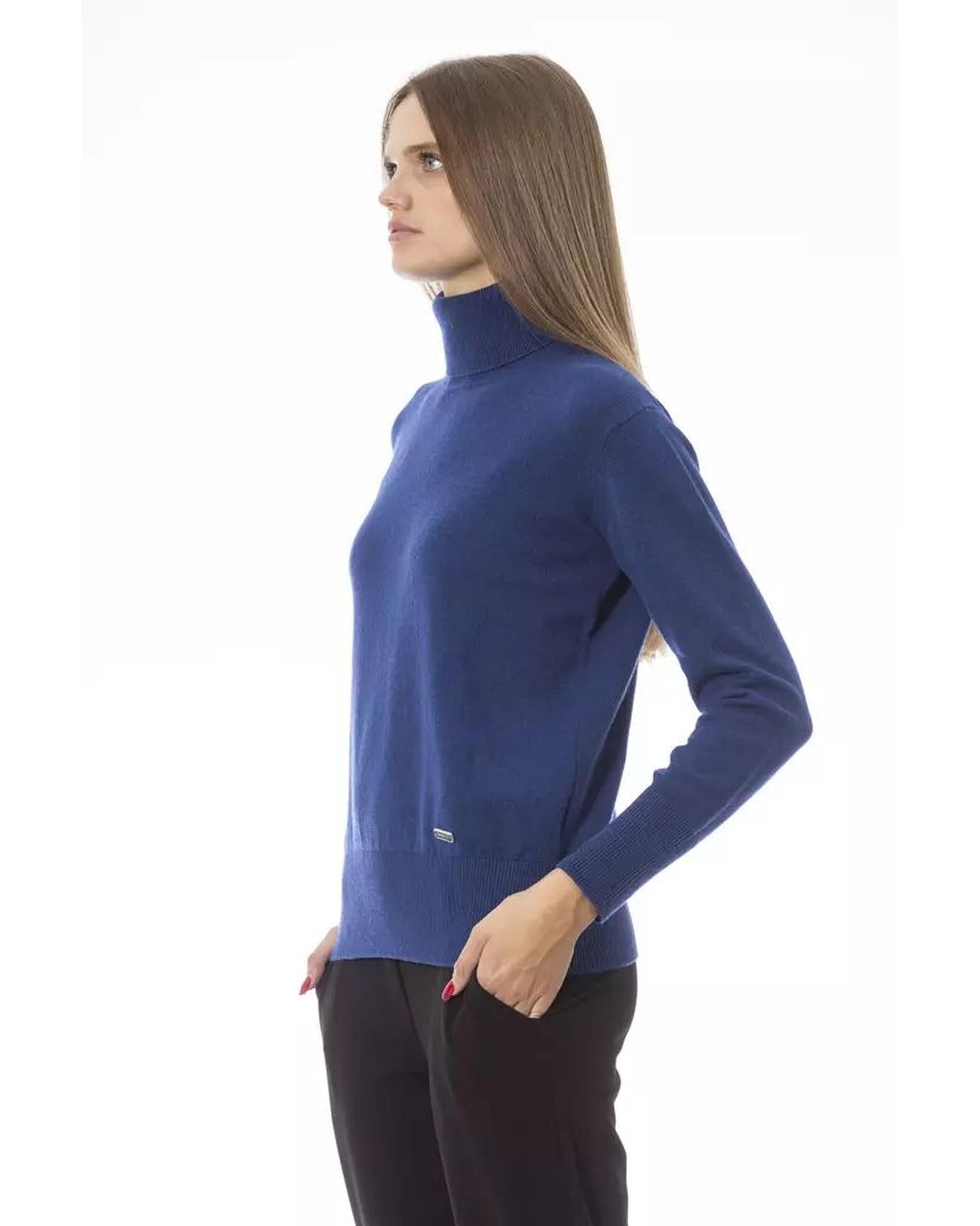 Baldinini Trend Women's Blue Wool Sweater - 44 IT
