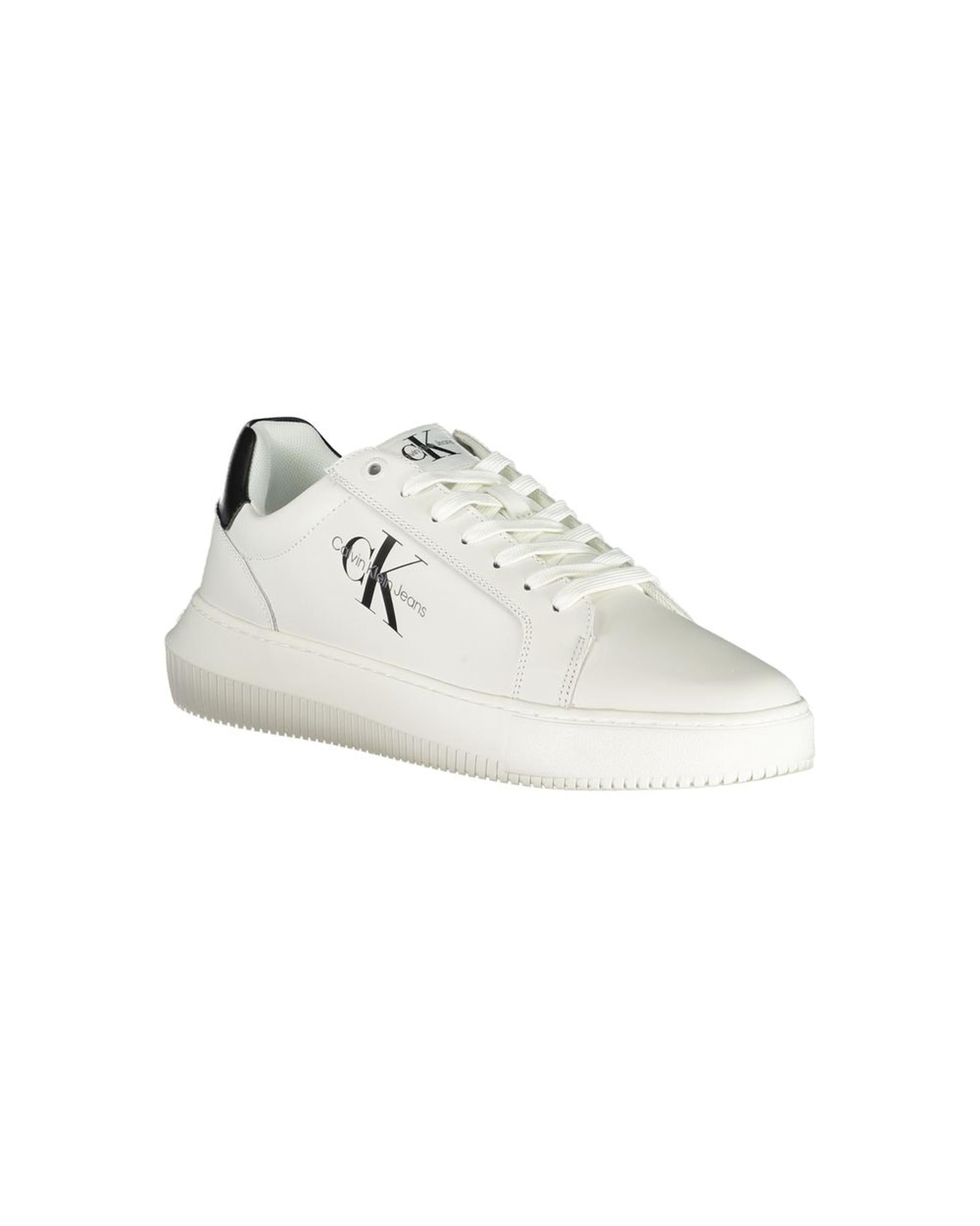 Calvin Klein Men's White Polyester Sneaker - 46 EU
